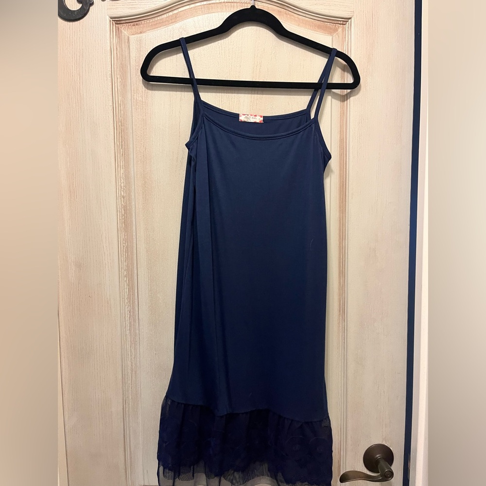 Altard State Navy Slip Dress w/ Lace Detail